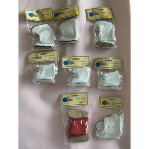 Lot of 8 Pairs Vintage Tallina's Doll Shoes Size 1 Soles Skates and Boots 90mm